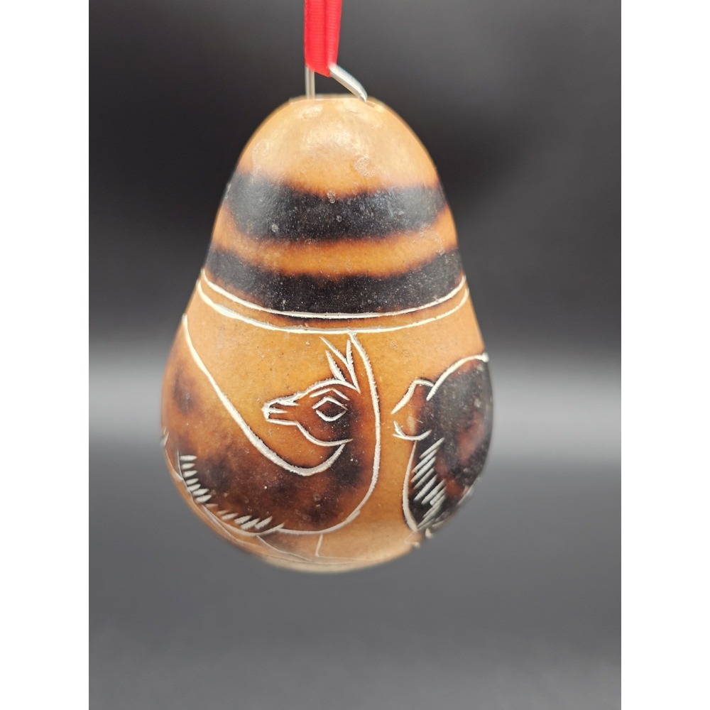 Vintage Hand Painted Gourd Ornament Folk Art Southwest